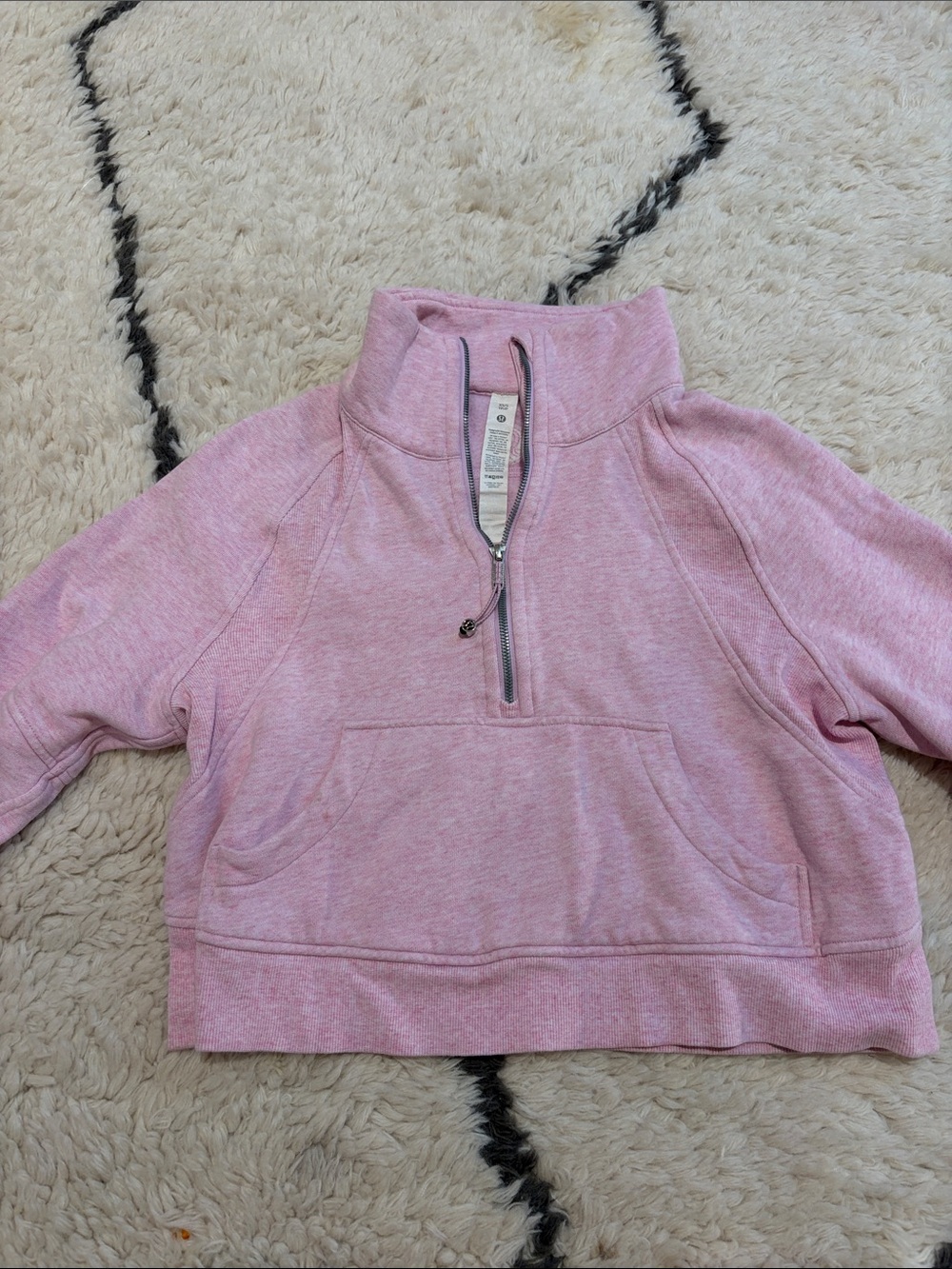 lululemon athletica Light Pink Half-Zip Cowl Sweater
